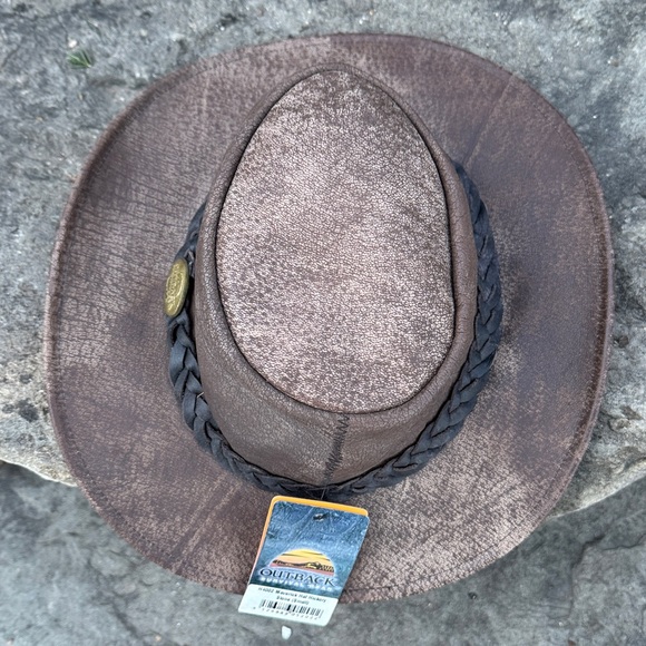 OUTBACK SURVIVAL GEAR  DISTRESSED LEATHER COWBOY HAT -S -NWT ! ?? main image 3